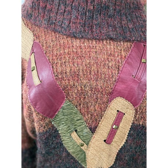 Vintage 1980s Italian Leather La Squadra Sweater - Picture 3 of 6